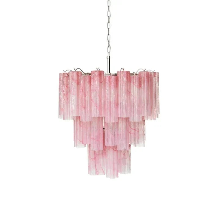 Opaline Fluted Chandelier in glass for Dining Room by AUVIELIGHT
