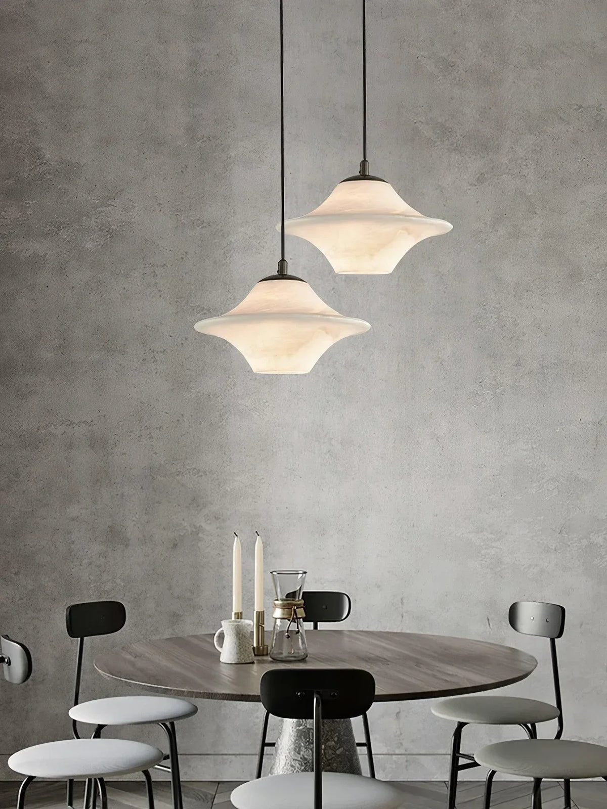 Flying Saucer Pendant Light in alabaster for Kitchen Island by AUVIELIGHT