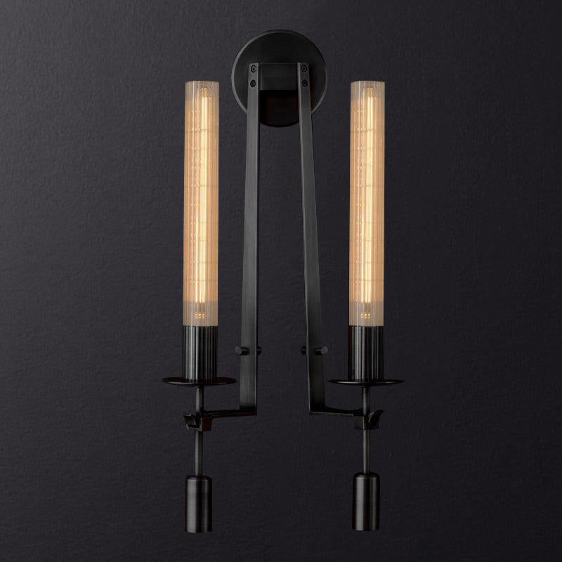 Fontanelle Wall Light for Hallway by AUVIELIGHT, ∅ 9"x H 28"/ Dia 22cm x H 71cm / Black