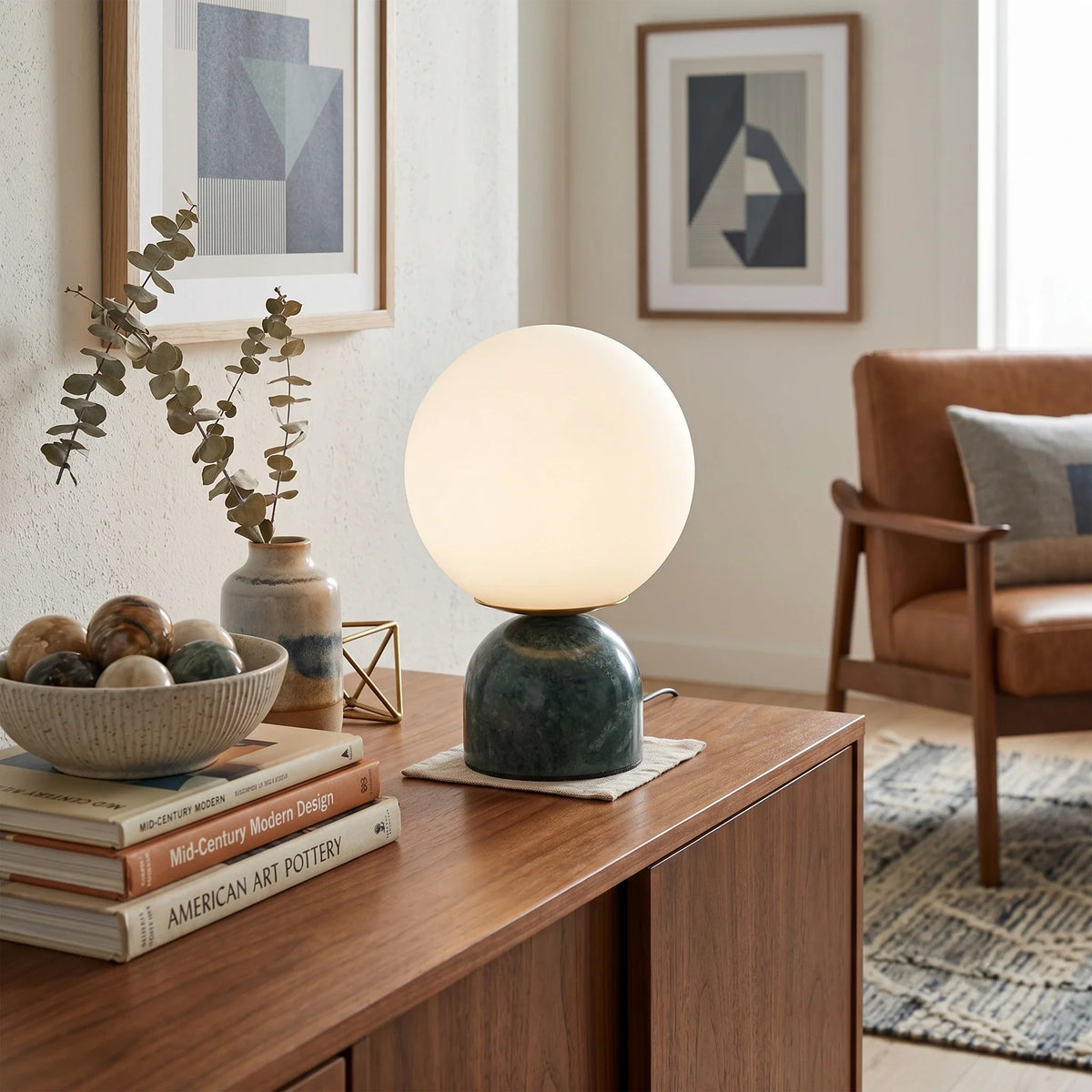 Globe Table Lamp in frosted glass for Living Room by AUVIELIGHT