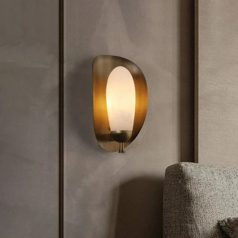 Fruit Solenne Wall Sconce in alabaster for Hallway by AUVIELIGHT