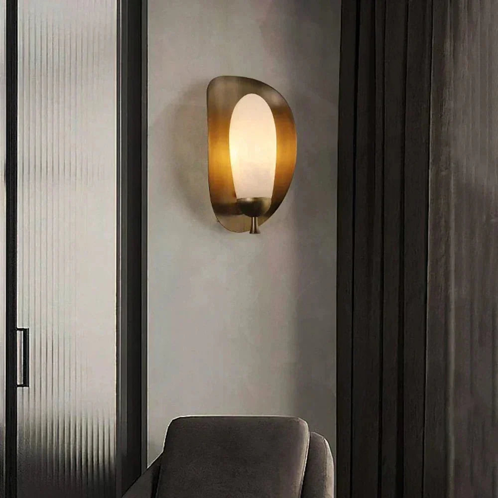 Fruit Solenne Wall Sconce in alabaster for Hallway by AUVIELIGHT