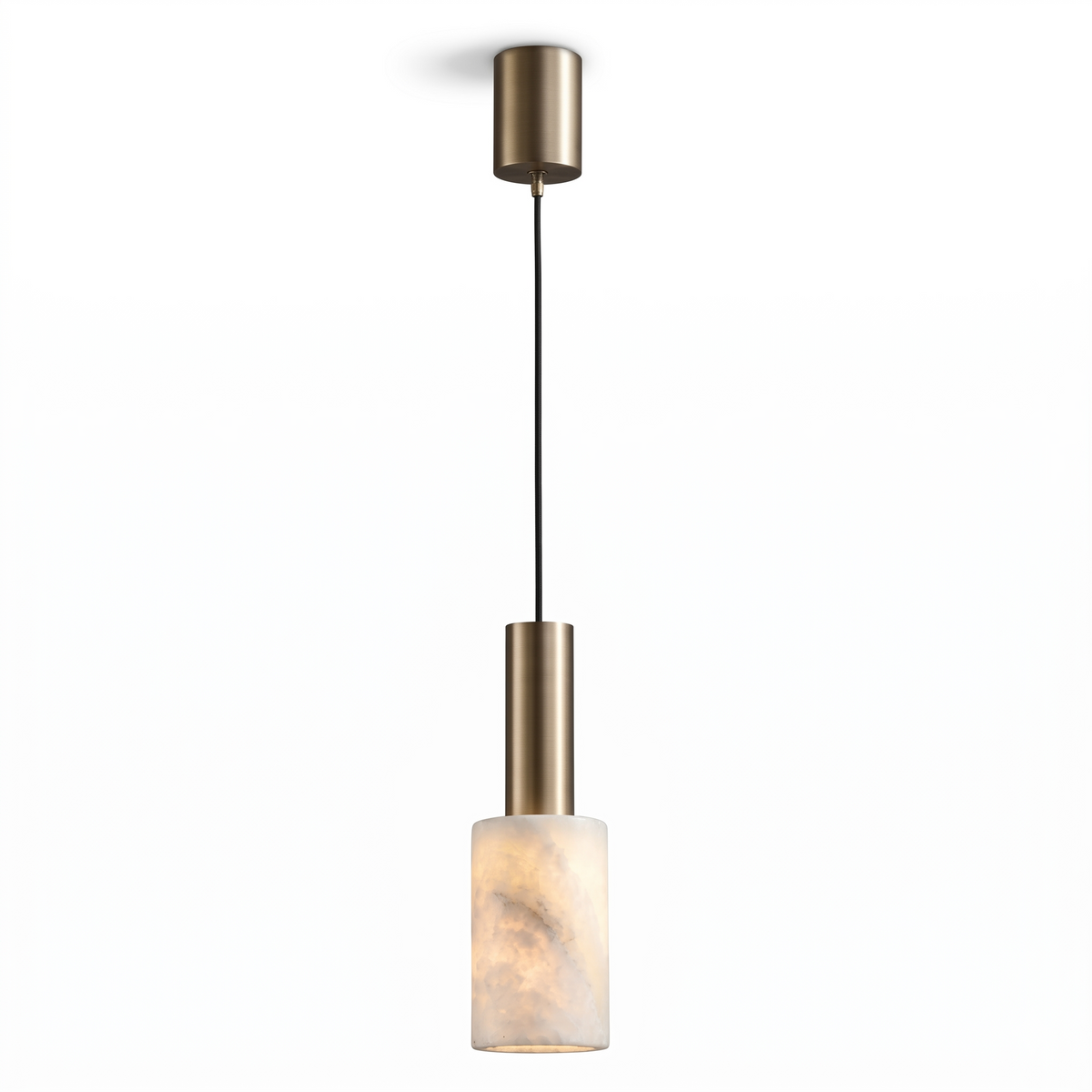 Cylinder Pendant Light in alabaster for Kitchen Island by AUVIELIGHT