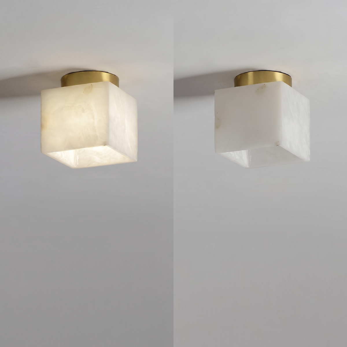 Selene Globe Flush Mount in alabaster for Low Ceilings by AUVIELIGHT