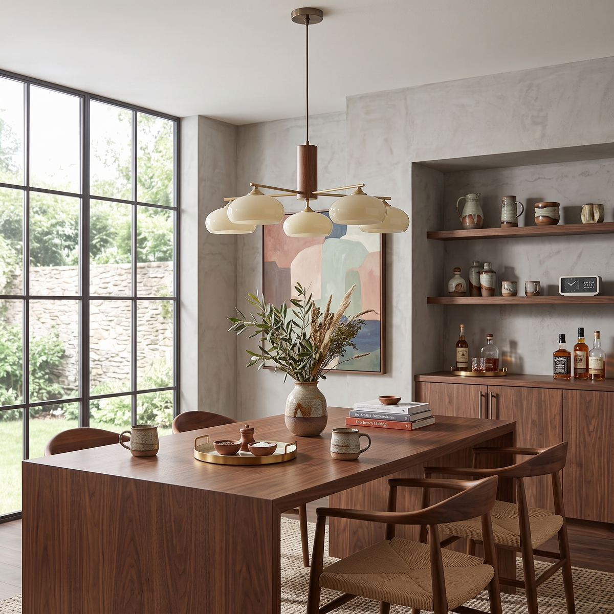 Elliptical Persimmon Chandelier for Dining Room by AUVIELIGHT