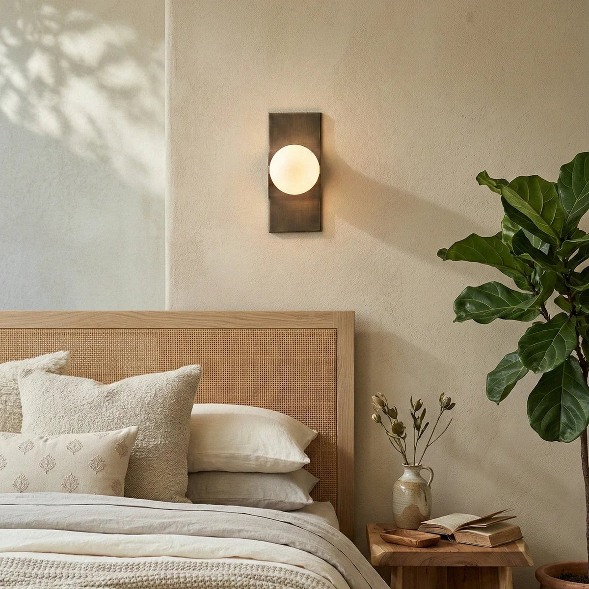 Geo Bar Wall Sconce in alabaster for Hallway by AUVIELIGHT