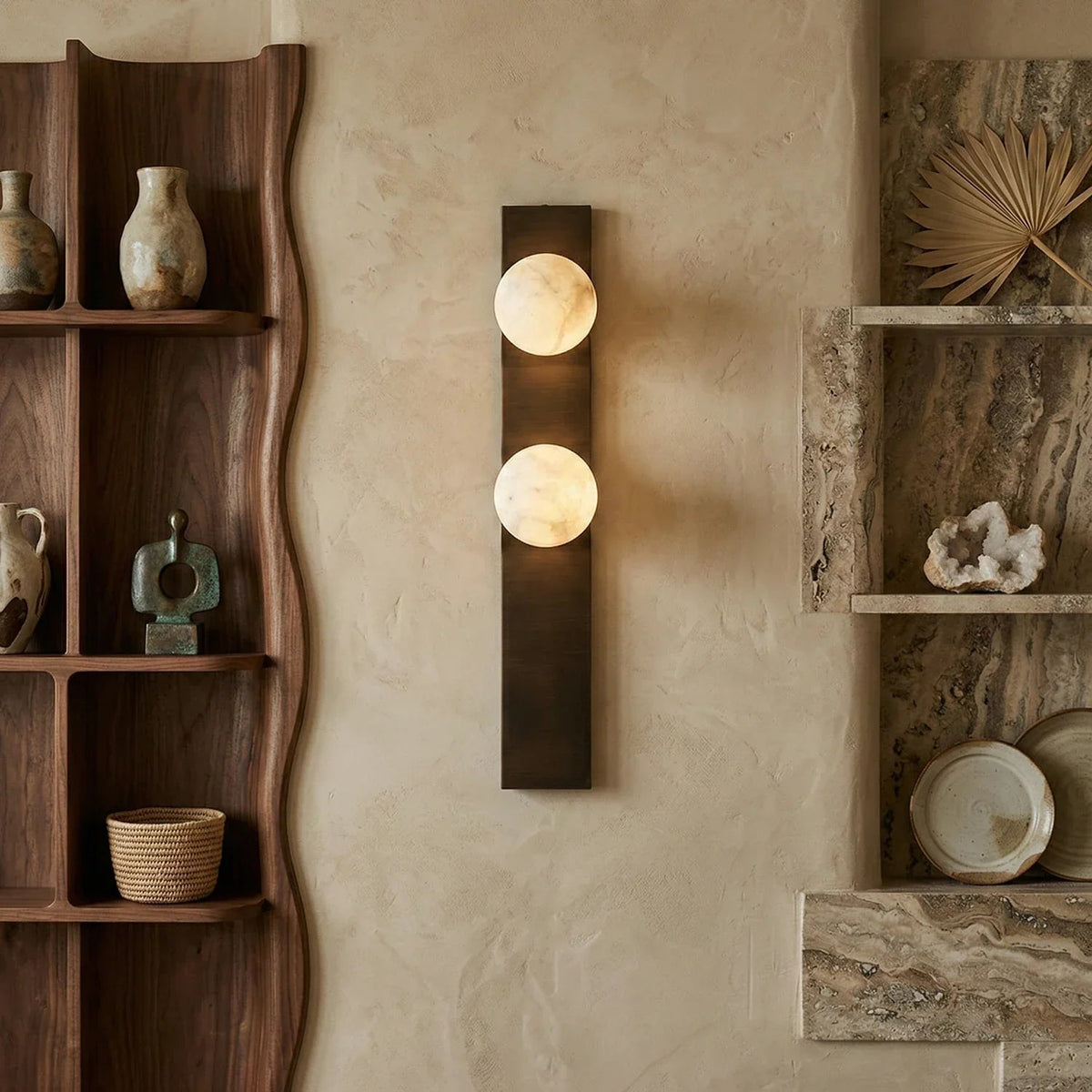 Geo Bar Wall Sconce in alabaster for Hallway by AUVIELIGHT