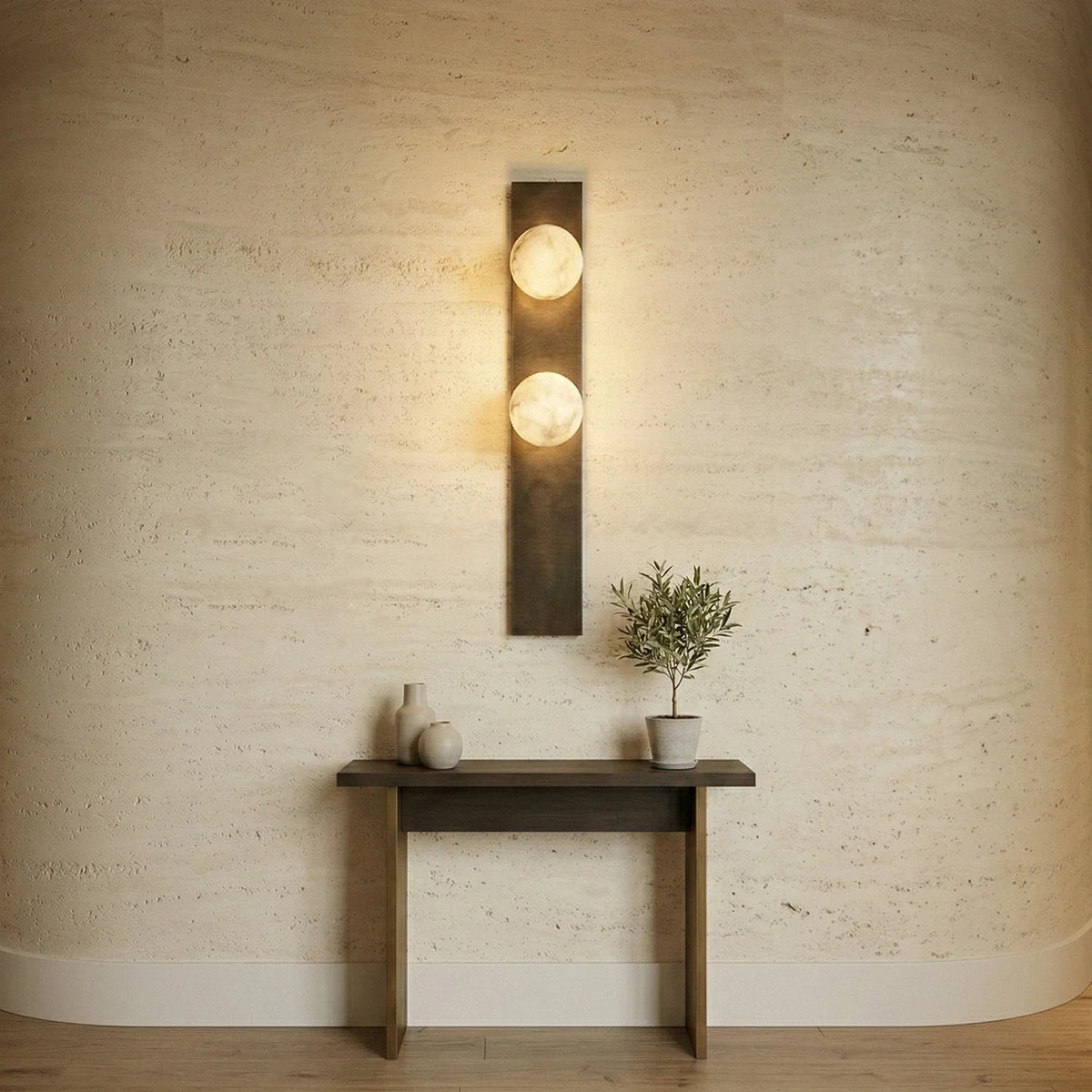 Geo Bar Wall Sconce in alabaster for Hallway by AUVIELIGHT