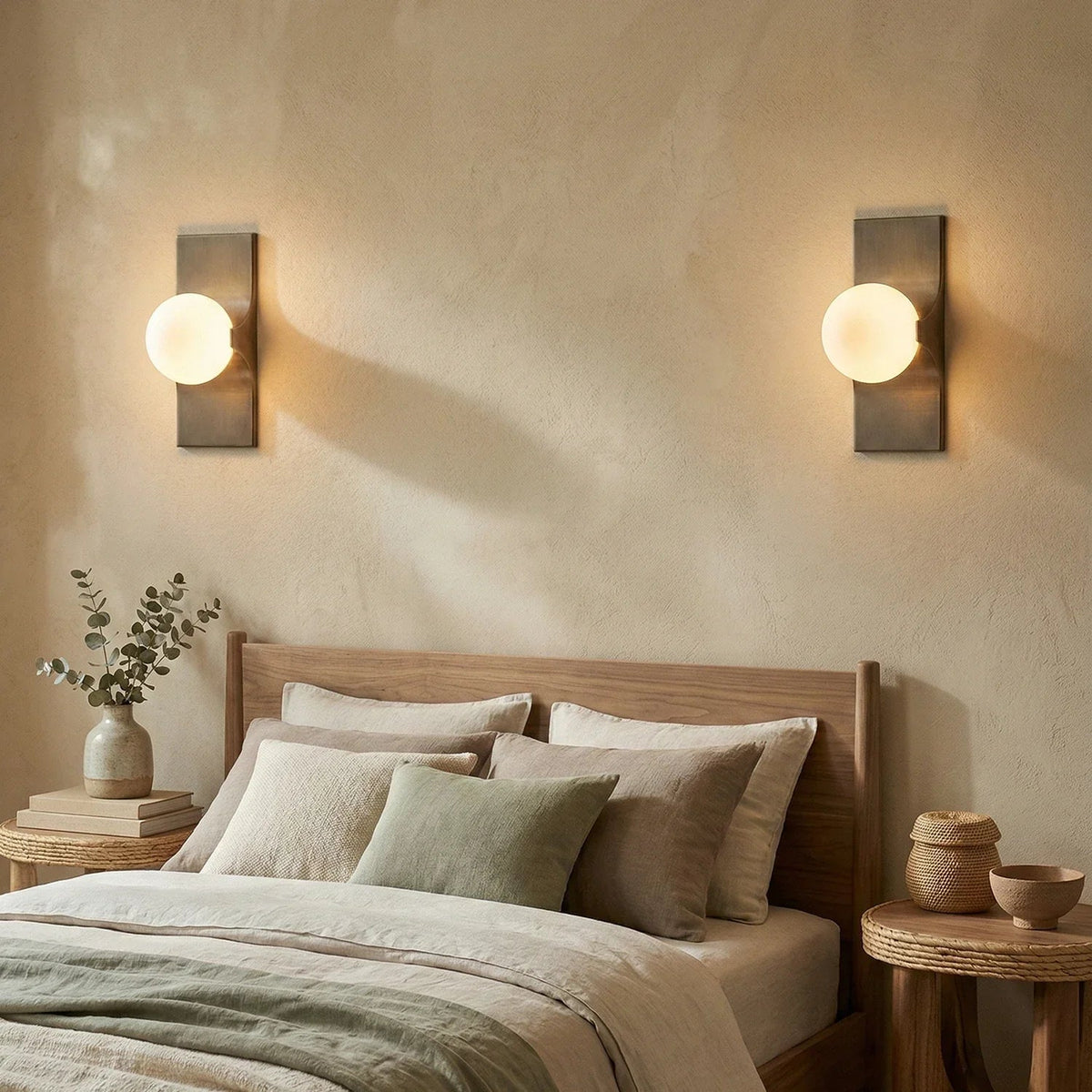 Geo Bar Wall Sconce in alabaster for Hallway by AUVIELIGHT