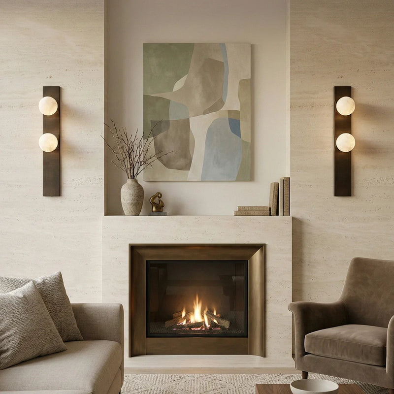 Geo Bar Wall Sconce in alabaster for Hallway by AUVIELIGHT