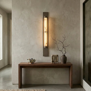 Geo Columnar Linear Wall Sconce in alabaster for Hallway by AUVIELIGHT