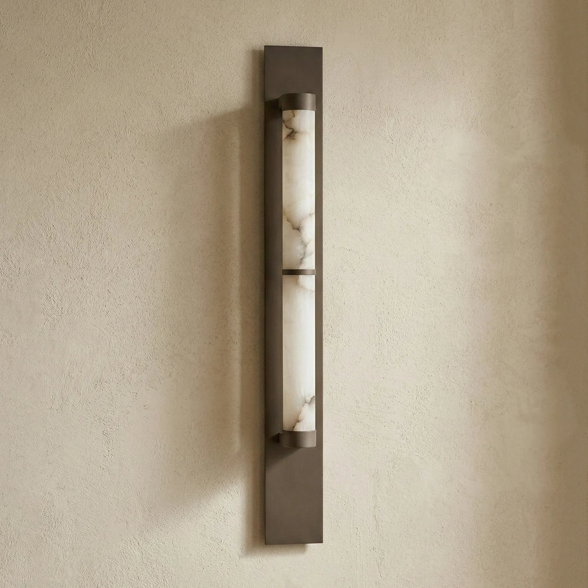 Geo Columnar Linear Wall Sconce in alabaster for Hallway by AUVIELIGHT