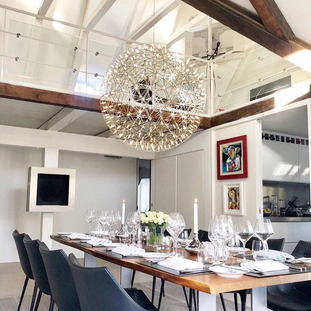 Geodesic Sphere Chandelier for Dining Room by AUVIELIGHT