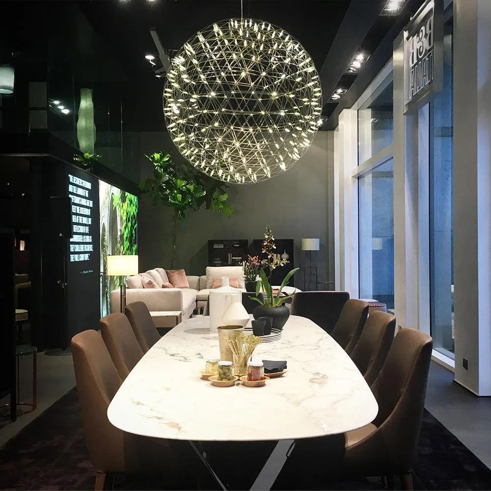 Geodesic Sphere Chandelier for Dining Room by AUVIELIGHT