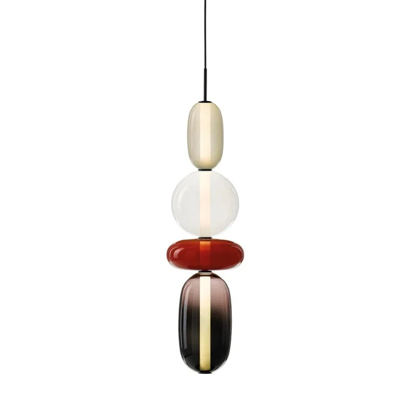 Geodesic Sphere Pendant Light for Kitchen Island by AUVIELIGHT, Model F Red: ∅ 6.3″ x H 29.9″ / Warm Light