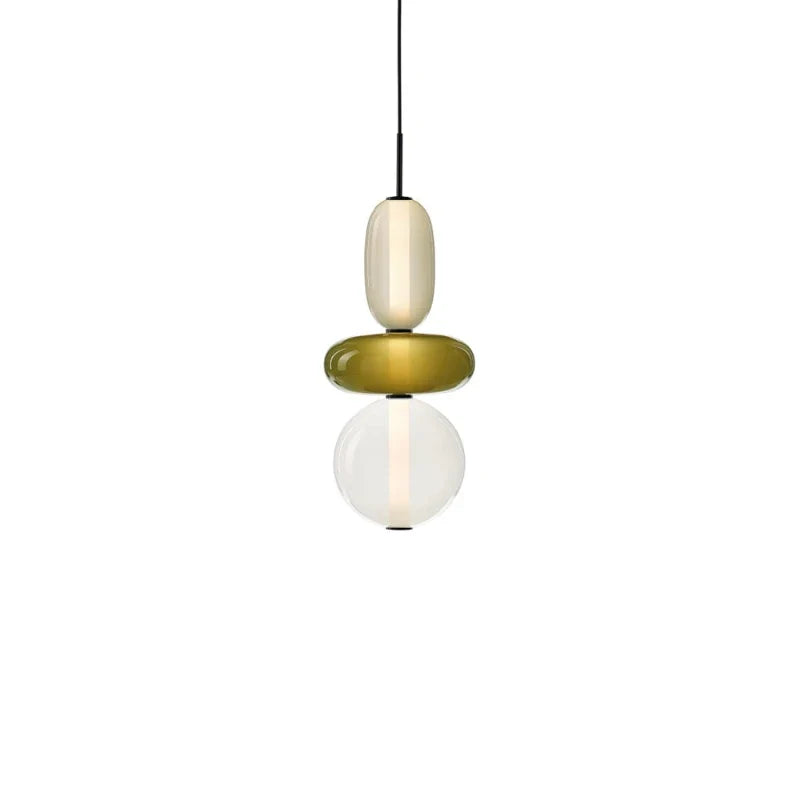Geodesic Sphere Pendant Light for Kitchen Island by AUVIELIGHT, Model B Green: ∅ 6.3″ x H 21.7″ / Warm Light and 1 other sizes