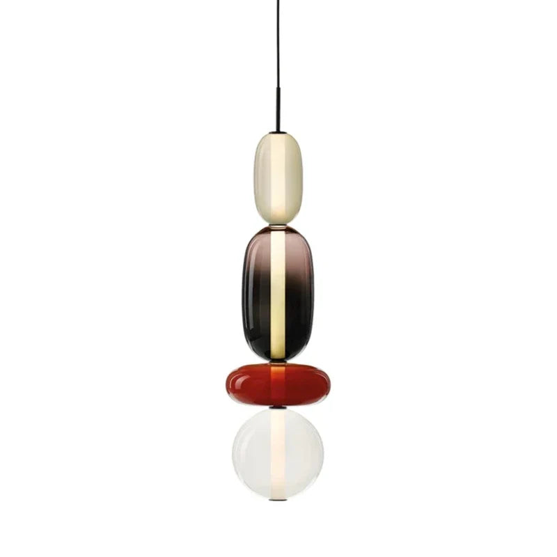 Geodesic Sphere Pendant Light for Kitchen Island by AUVIELIGHT, Model G Red: ∅ 7.1″ x H 29.9″ / Warm Light