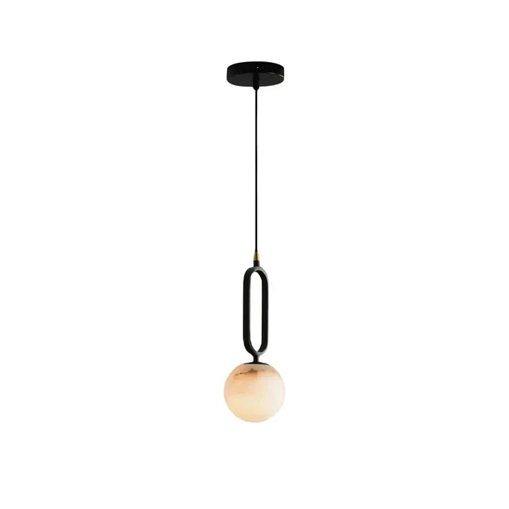 Geometric Loop Pendant Light in alabaster for Kitchen Island by AUVIELIGHT