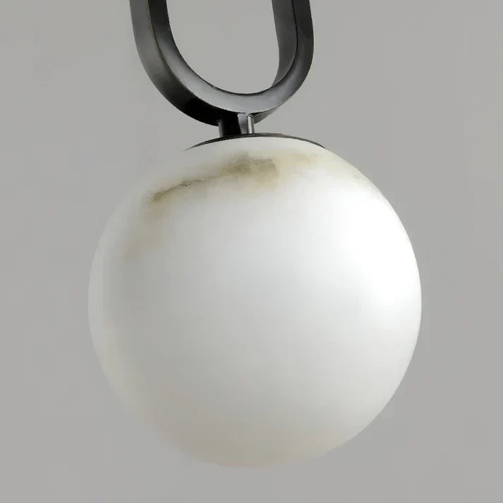 Geometric Loop Pendant Light in alabaster for Kitchen Island by AUVIELIGHT
