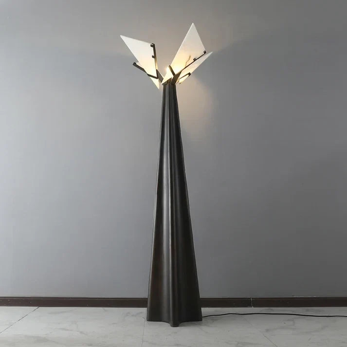 Winged Geometric Floor Lamp in alabaster for Living Room by AUVIELIGHT