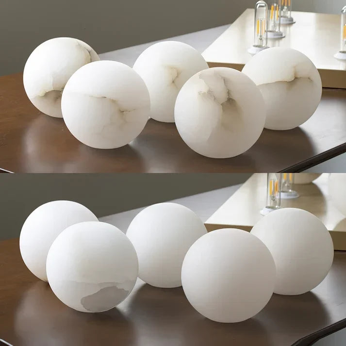 Gilded Canopy Globe Chandelier in alabaster for Dining Room by AUVIELIGHT