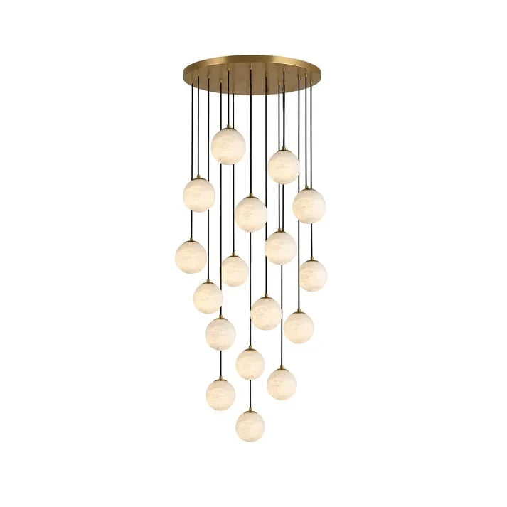Gilded Canopy Globe Chandelier in alabaster for Dining Room by AUVIELIGHT