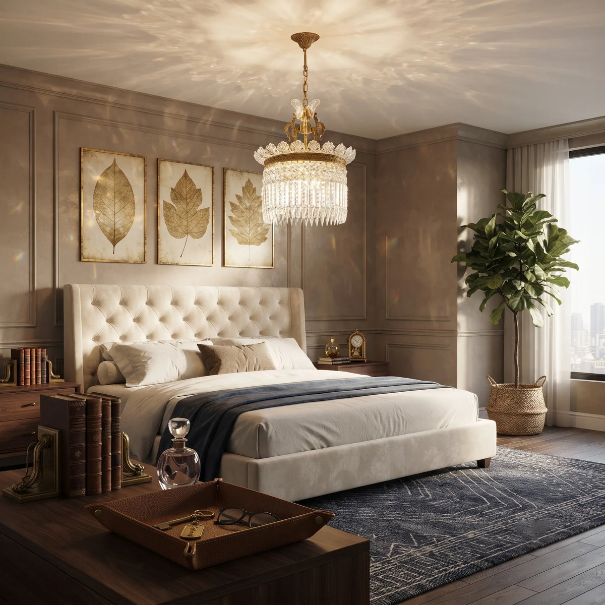 Gilded Filigree Chandelier in crystal for Dining Room by AUVIELIGHT