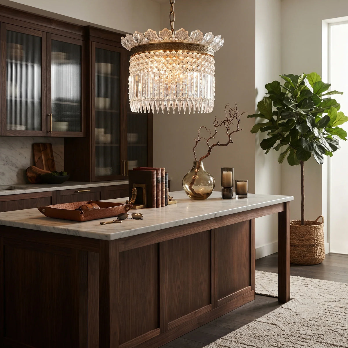 Gilded Filigree Chandelier in crystal for Dining Room by AUVIELIGHT