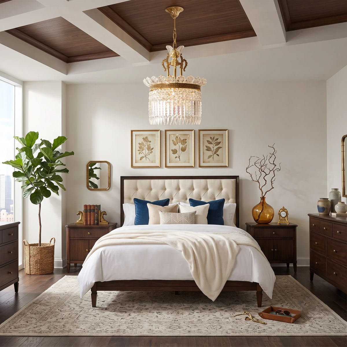 Gilded Filigree Chandelier in crystal for Dining Room by AUVIELIGHT