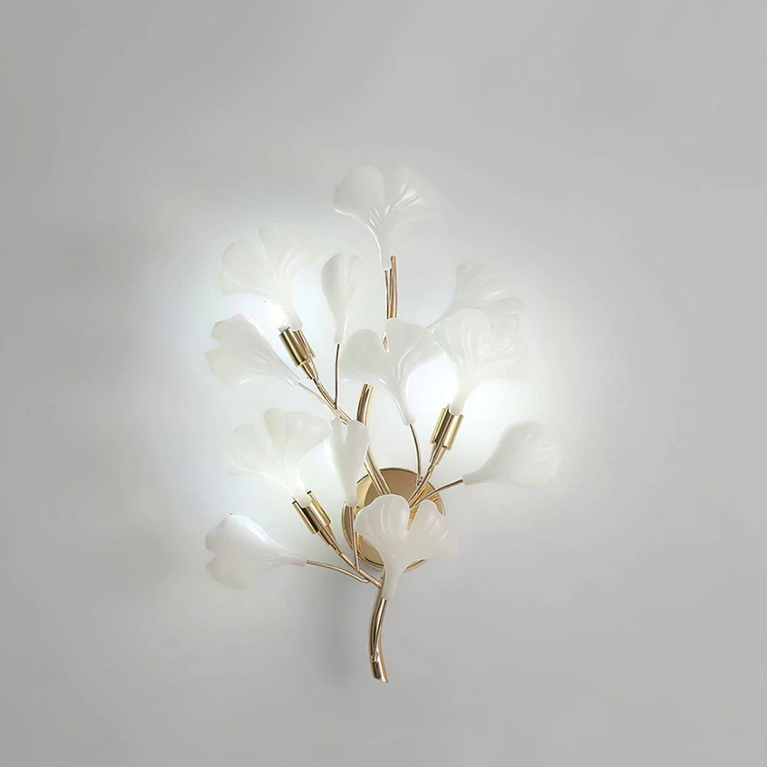 Ginkgo Branch Wall Sconce in ceramic for Hallway by AUVIELIGHT