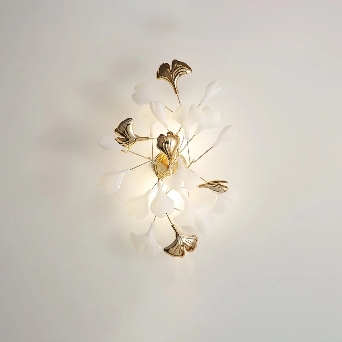 Ginkgo Branch Wall Sconce in ceramic for Hallway by AUVIELIGHT