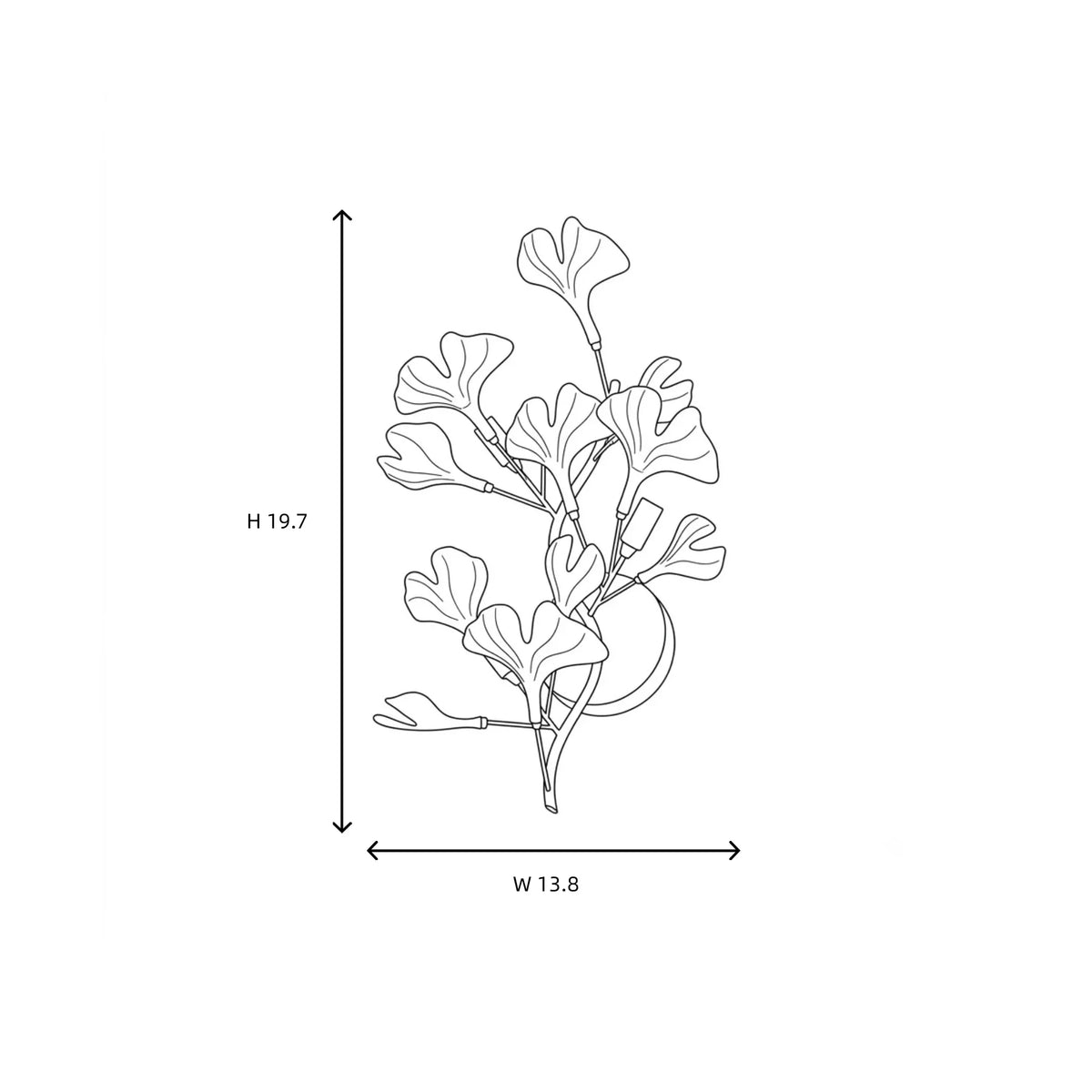 Ginkgo Branch Wall Sconce in ceramic for Hallway by AUVIELIGHT