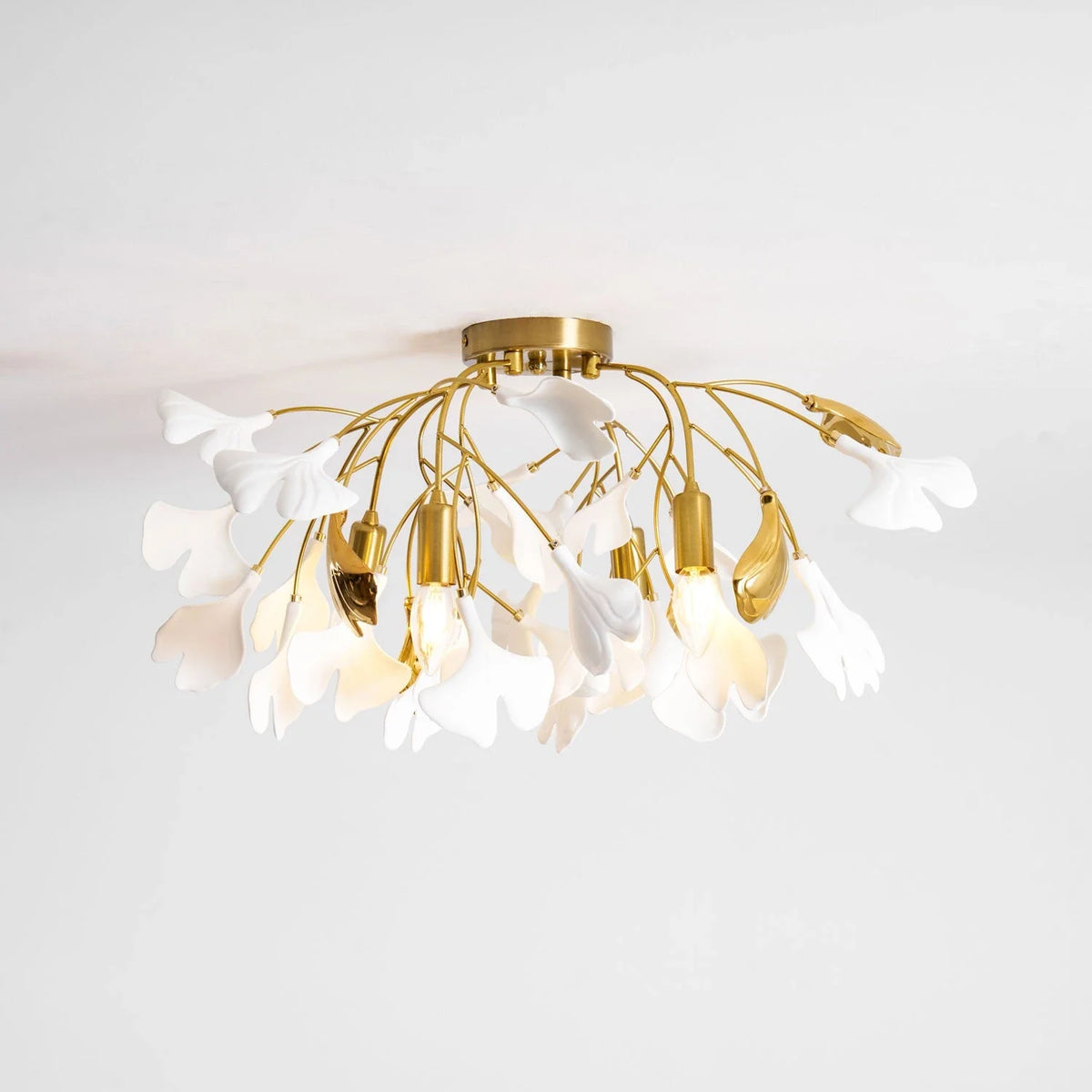 Ginkgo Flush Mount in ceramic for Low Ceilings by AUVIELIGHT