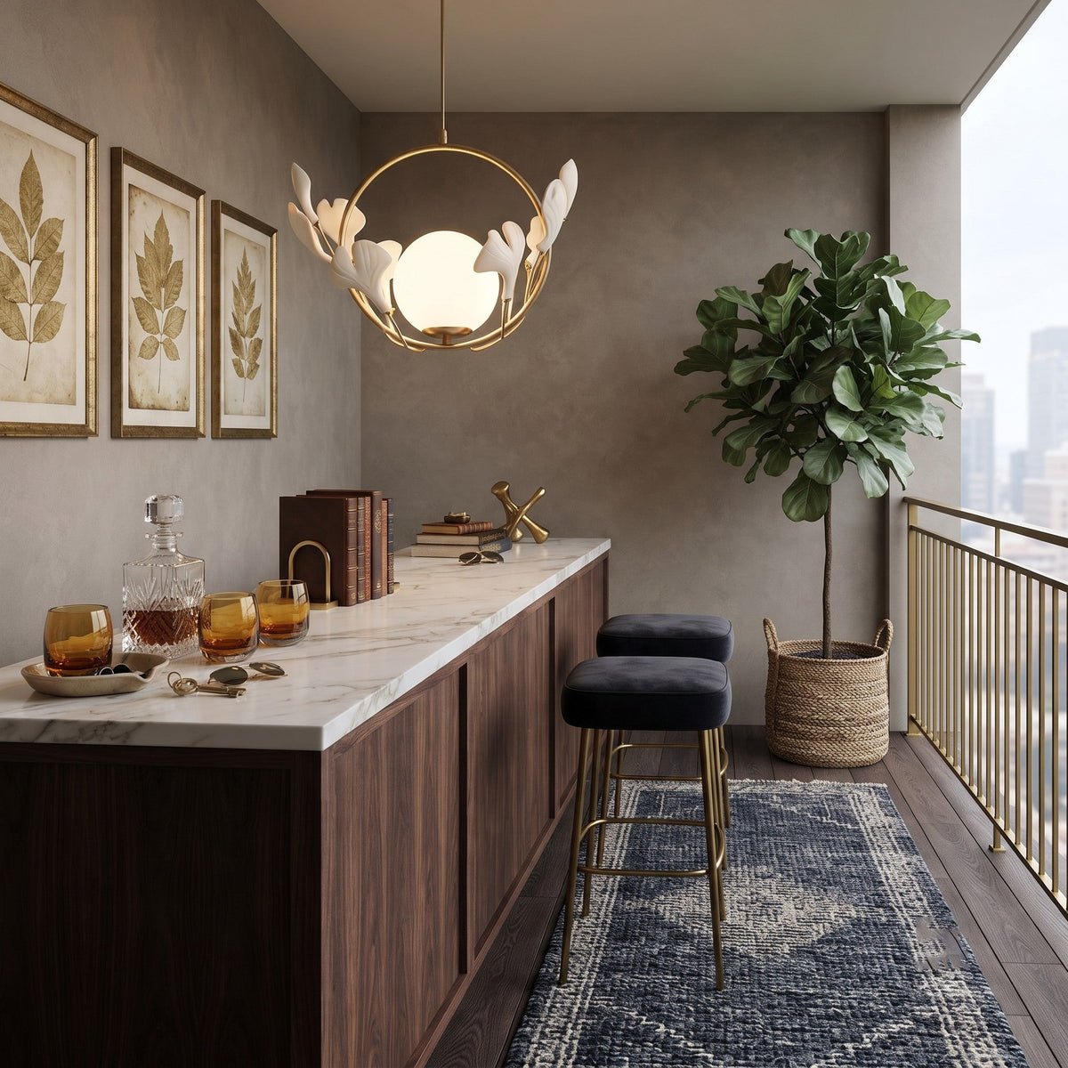 Ginkgo Halo Pendant Light for Kitchen Island by AUVIELIGHT