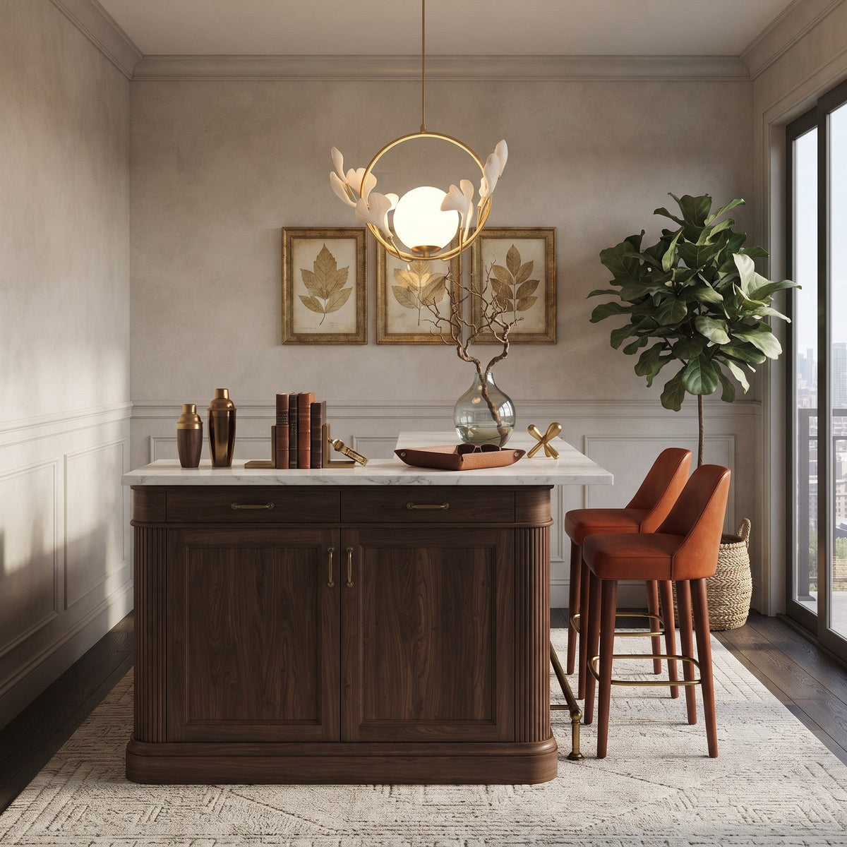 Ginkgo Halo Pendant Light for Kitchen Island by AUVIELIGHT