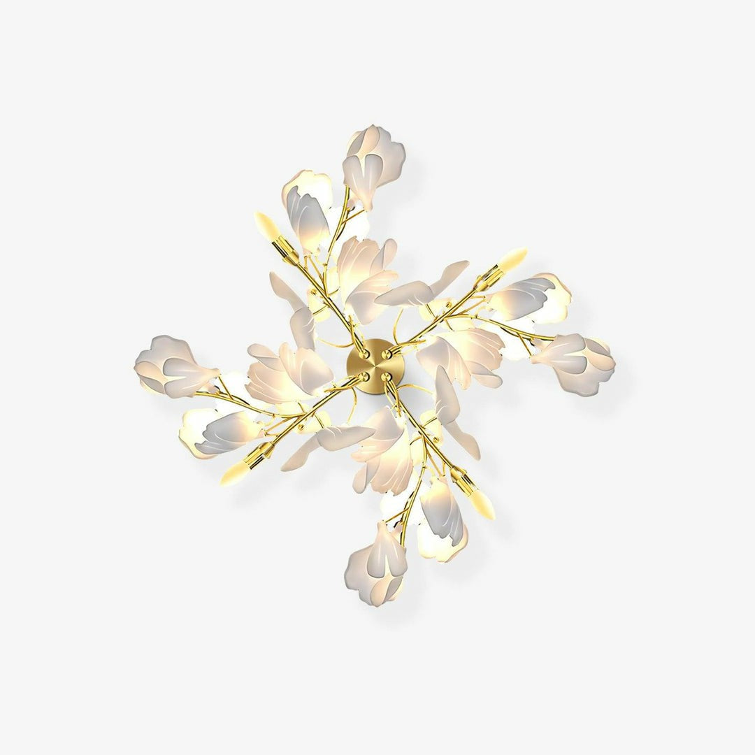 Pinwheel Ginkgo Wall Light for Hallway by AUVIELIGHT, ∅  31.5" x H 31.5" / Gold & White