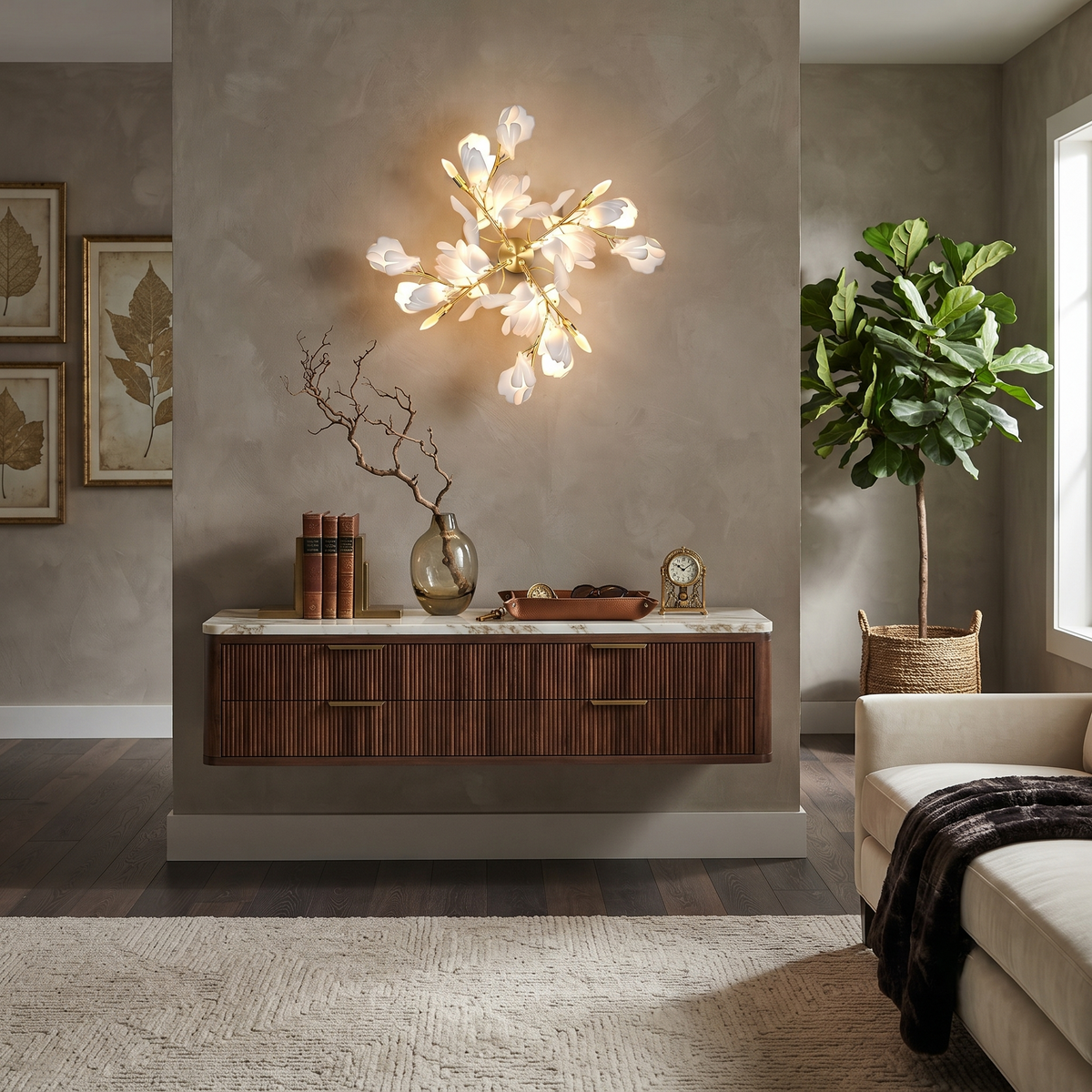 Pinwheel Ginkgo Wall Light for Hallway by AUVIELIGHT