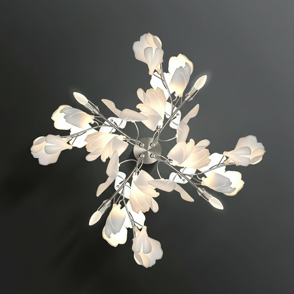 Pinwheel Ginkgo Wall Light for Hallway by AUVIELIGHT, ∅  31.5" x H 31.5" / Nickel & White