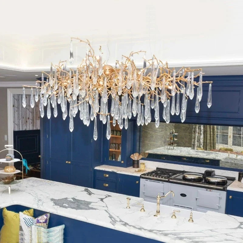 Glacier Branch Chandelier in crystal for Dining Room by AUVIELIGHT