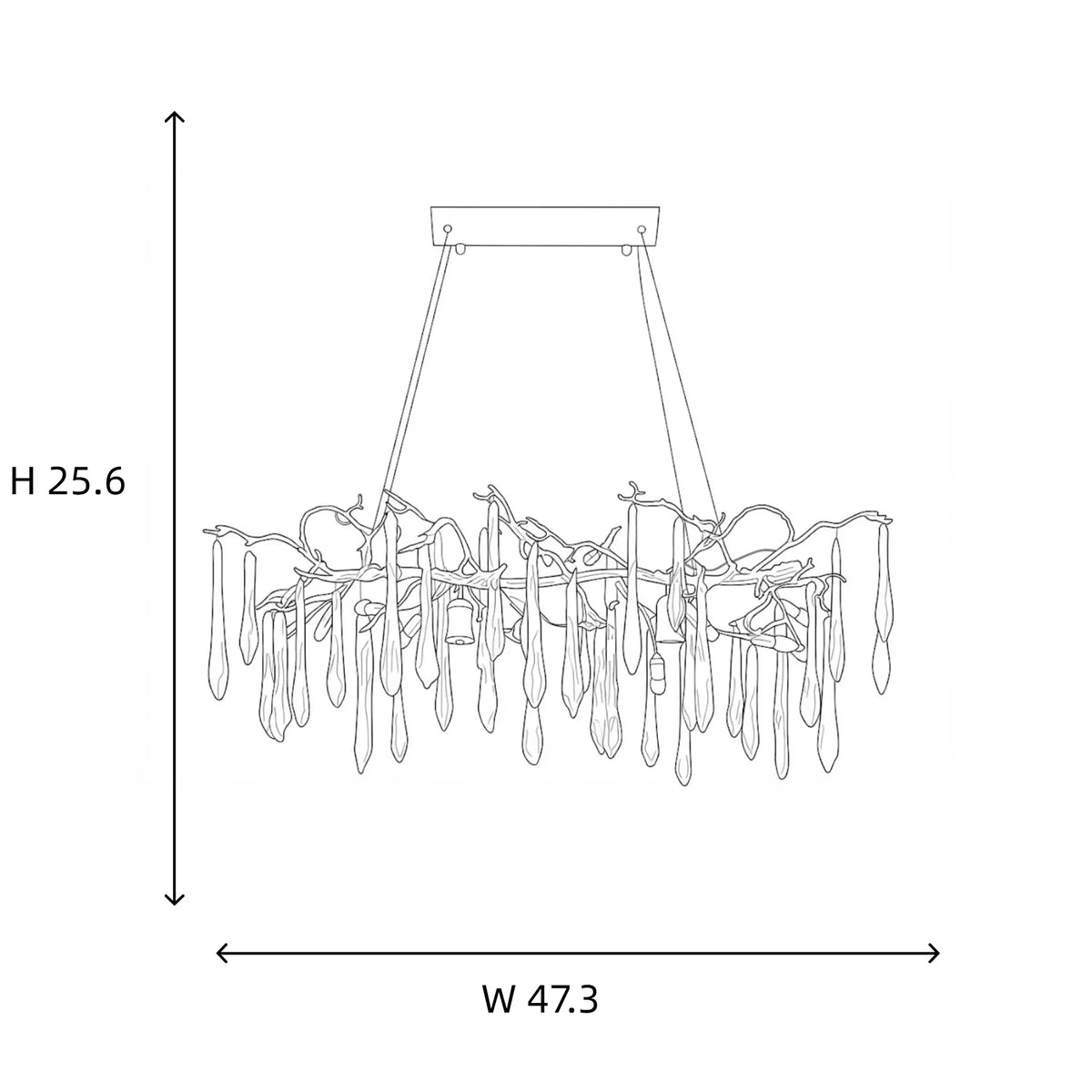 Glacier Branch Chandelier in crystal for Dining Room by AUVIELIGHT