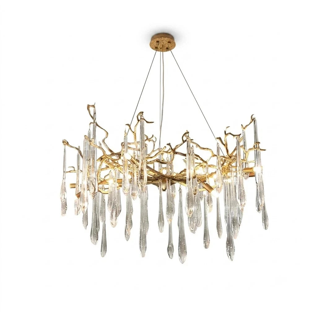 Glacier Branch Chandelier in crystal for Dining Room by AUVIELIGHT