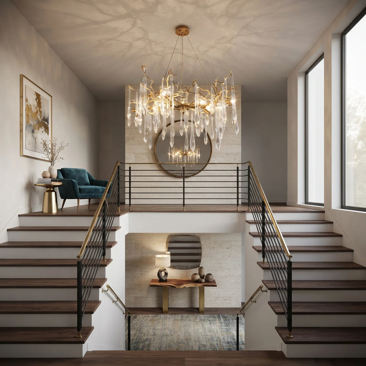 Glacier Branch Chandelier in crystal for Dining Room by AUVIELIGHT