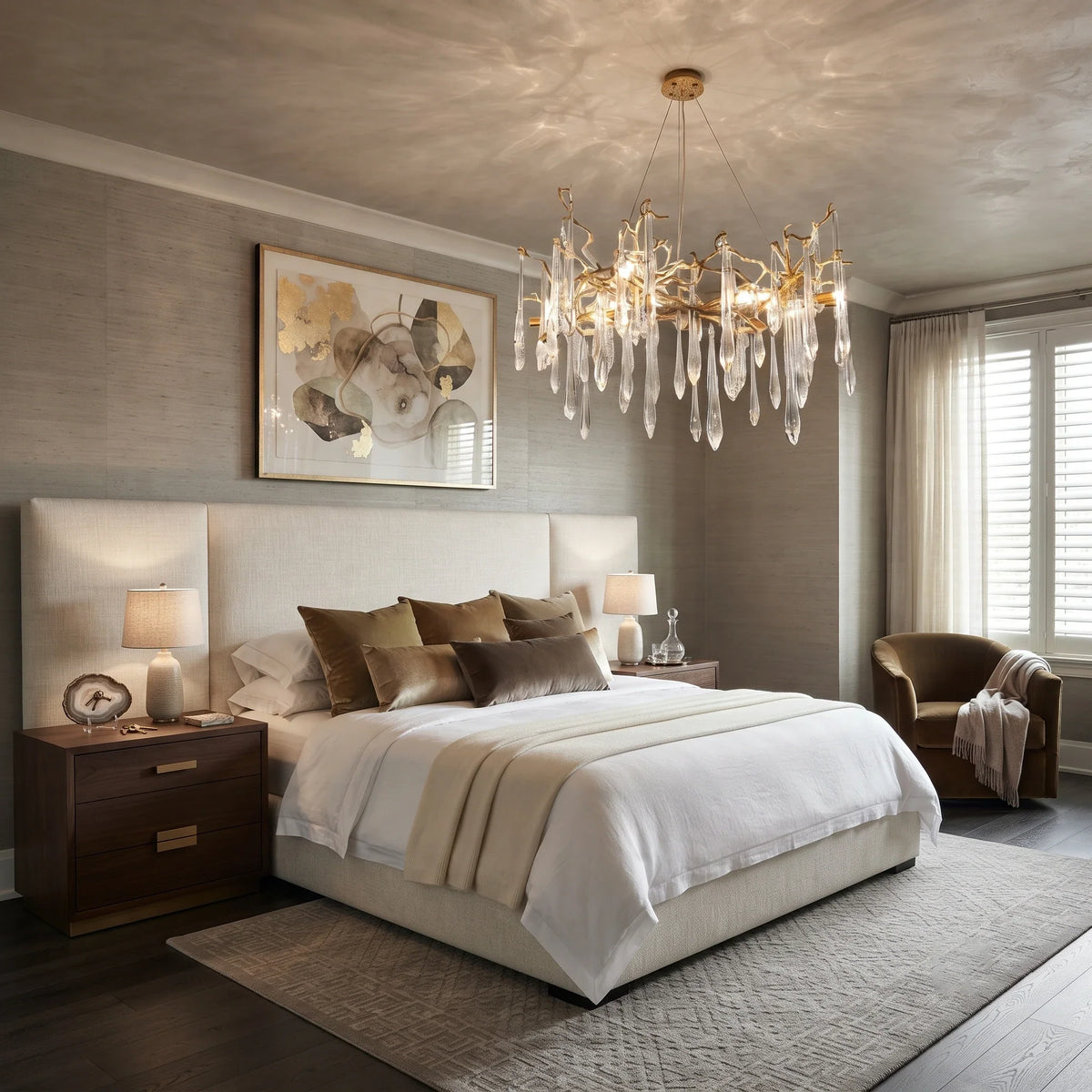 Glacier Branch Chandelier in crystal for Dining Room by AUVIELIGHT
