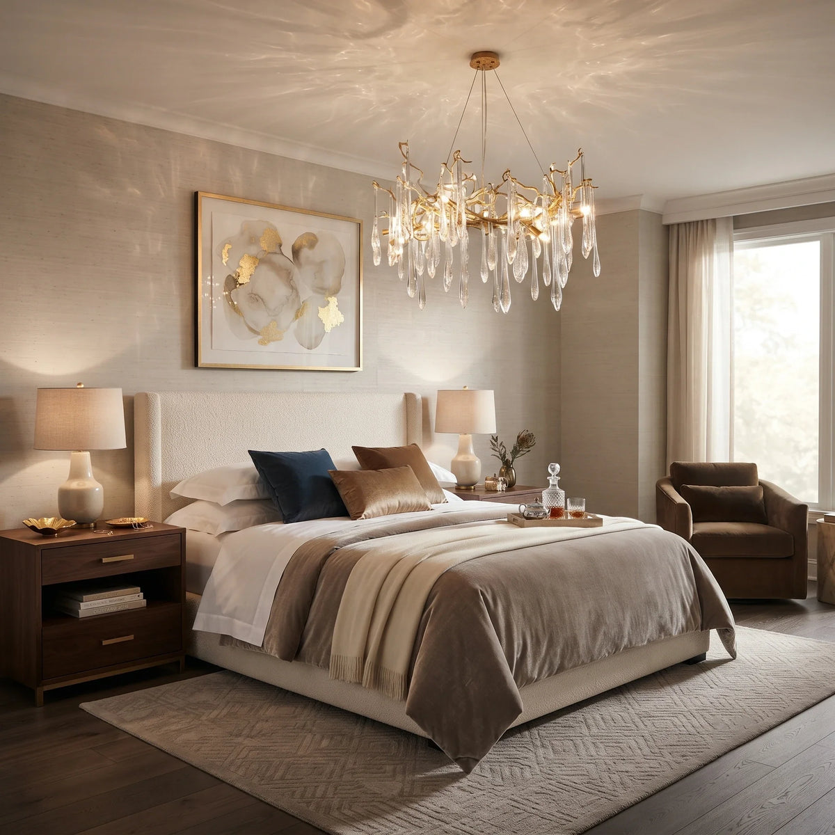 Glacier Branch Chandelier in crystal for Dining Room by AUVIELIGHT