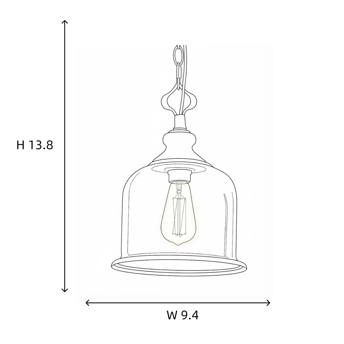 Bell Pendant Light in glass for Kitchen Island by AUVIELIGHT