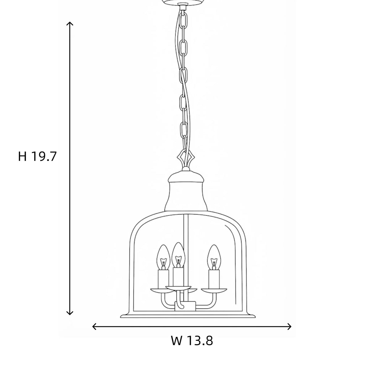 Bell Pendant Light in glass for Kitchen Island by AUVIELIGHT