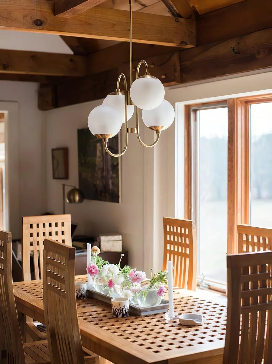 Globe Chandelier in glass for Dining Room by AUVIELIGHT