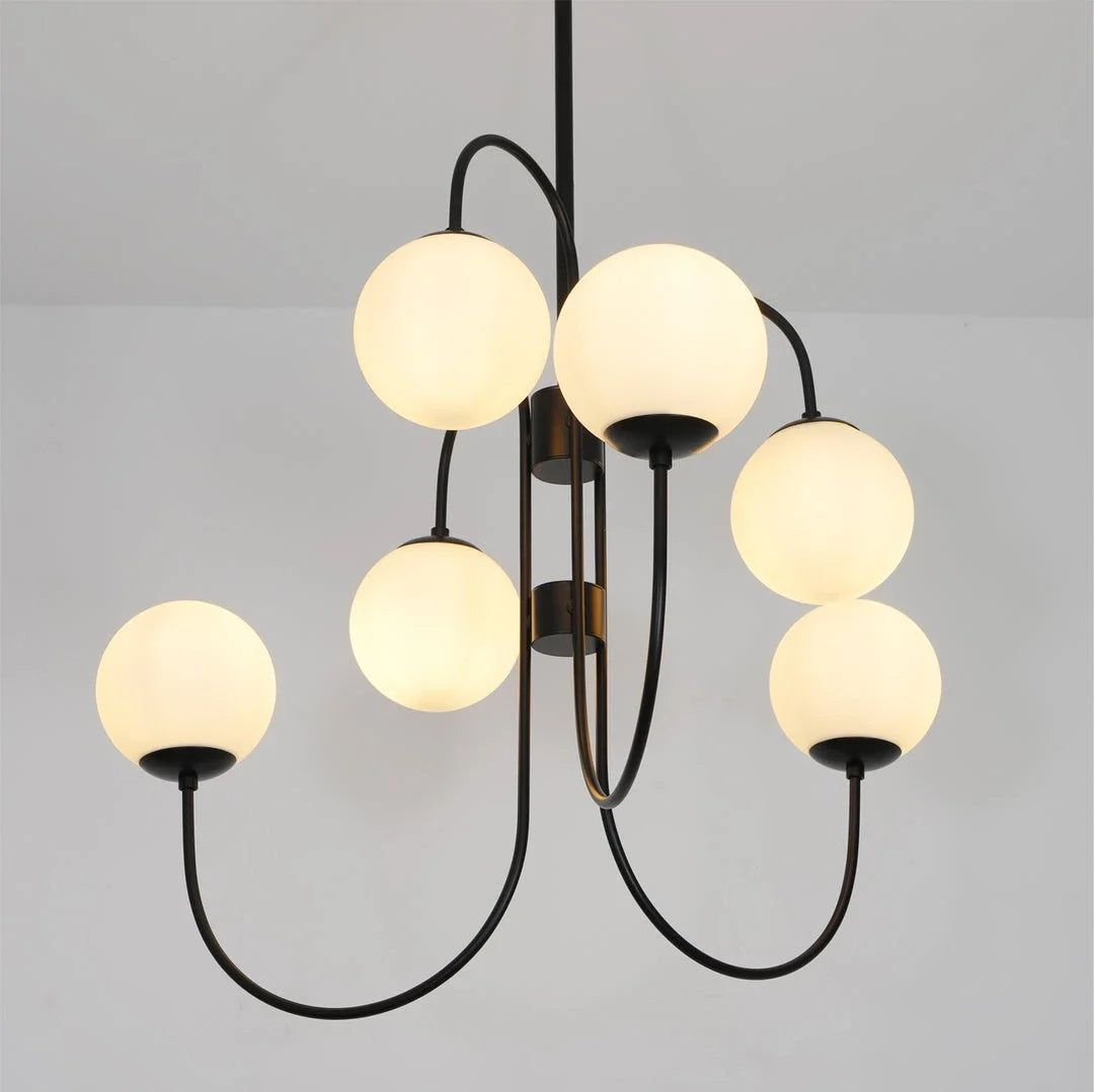 Globe Chandelier in glass for Dining Room by AUVIELIGHT
