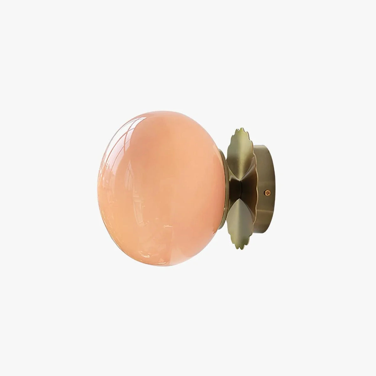 Globe Wall Sconce in glass for Hallway by AUVIELIGHT, ∅ 7.9" x H 7.1" / Dia 20cm x H 18cm / Gold+Pink