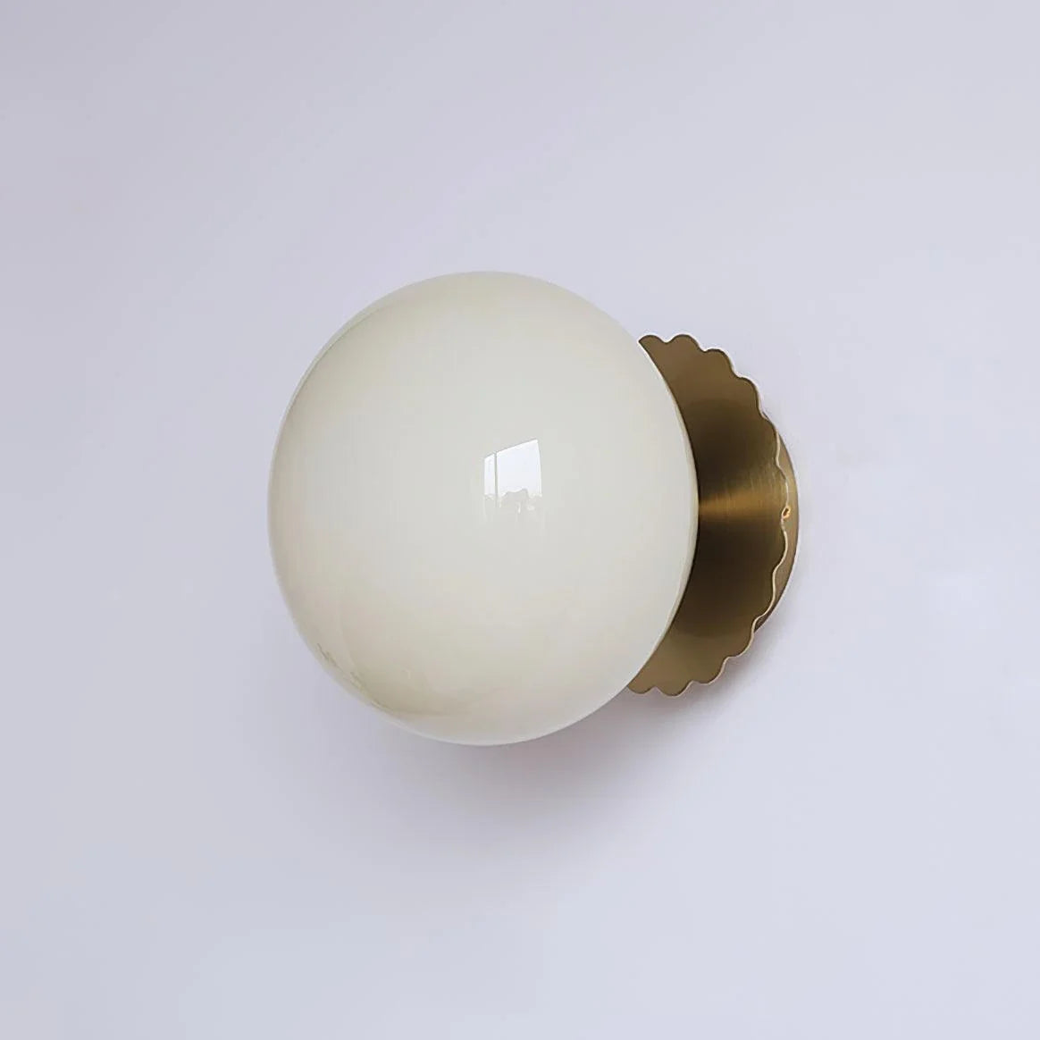 Globe Wall Sconce in glass for Hallway by AUVIELIGHT, ∅ 7.9" x H 7.1" / Dia 20cm x H 18cm / Gold+Beige